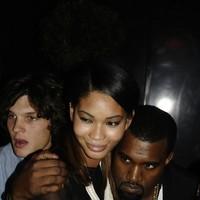 Kanye West and his new model girlfriend Iman Chanel at Paris Fashion Week